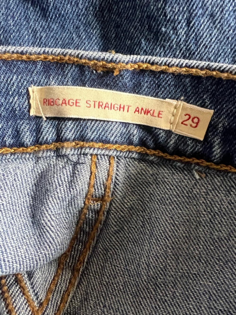 LEVIS Ribcage Western Yoke Jeans Women's Size 29 x 27 Dark Wash 0049U0001 - Picture 9 of 12